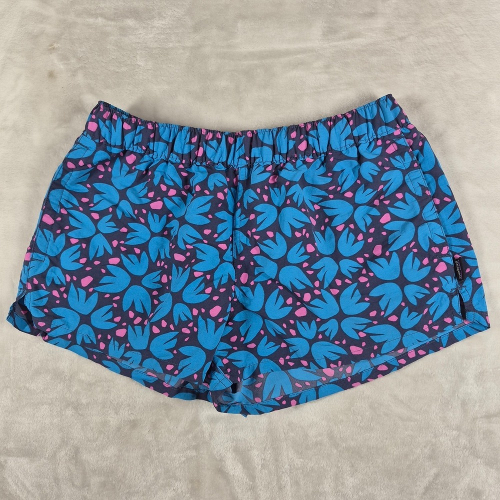 Patagonia Barely Baggies Shorts Women's Small Blue Pink‎ Floral Hike Climb Run
